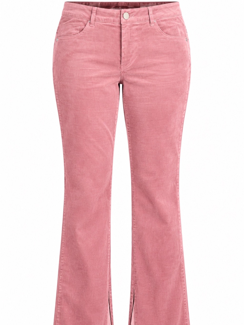Democracy Ab Solution Pink Corduroy Pants 16W Bootcut Slit Hem Stretch